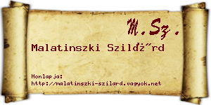 Malatinszki Szilárd névjegykártya