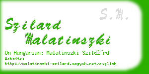 szilard malatinszki business card